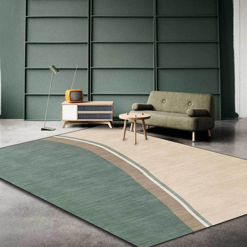 Lisslune | Colorful Round Bedroom Carpet Novelty Color Block Pattern Area Rug Polyester Washable Anti-Slip Carpet