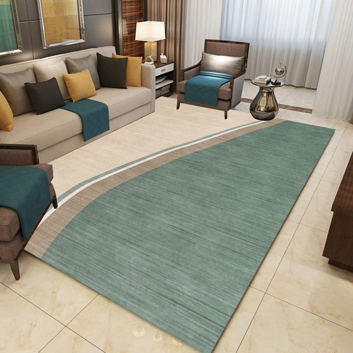 Lisslune | Colorful Round Bedroom Carpet Novelty Color Block Pattern Area Rug Polyester Washable Anti-Slip Carpet
