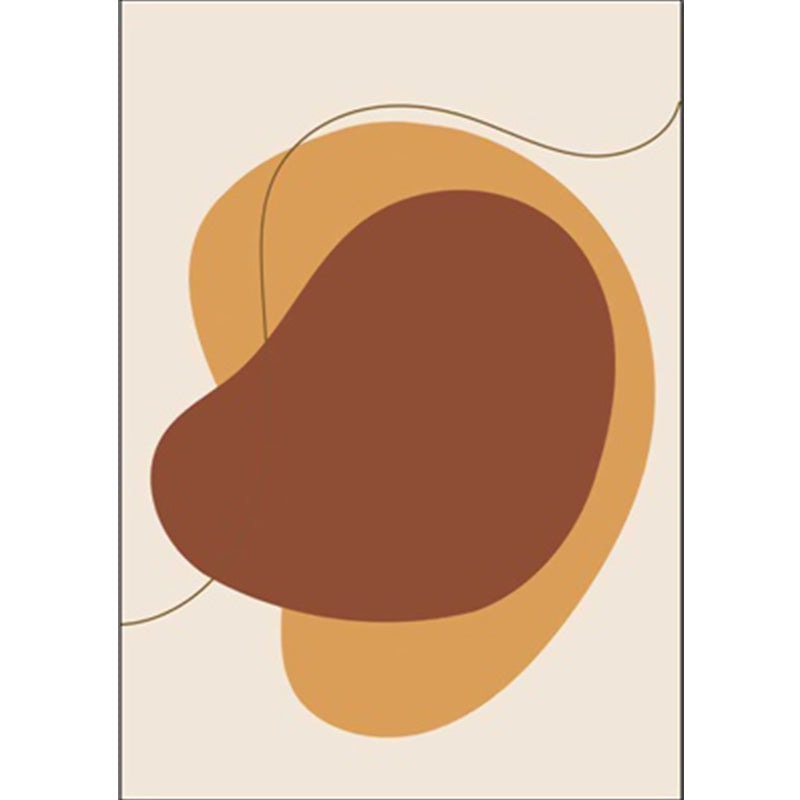 Lisslune | Novelty living room rug in brown block print rug polyester pet friendly non-slip backing rug