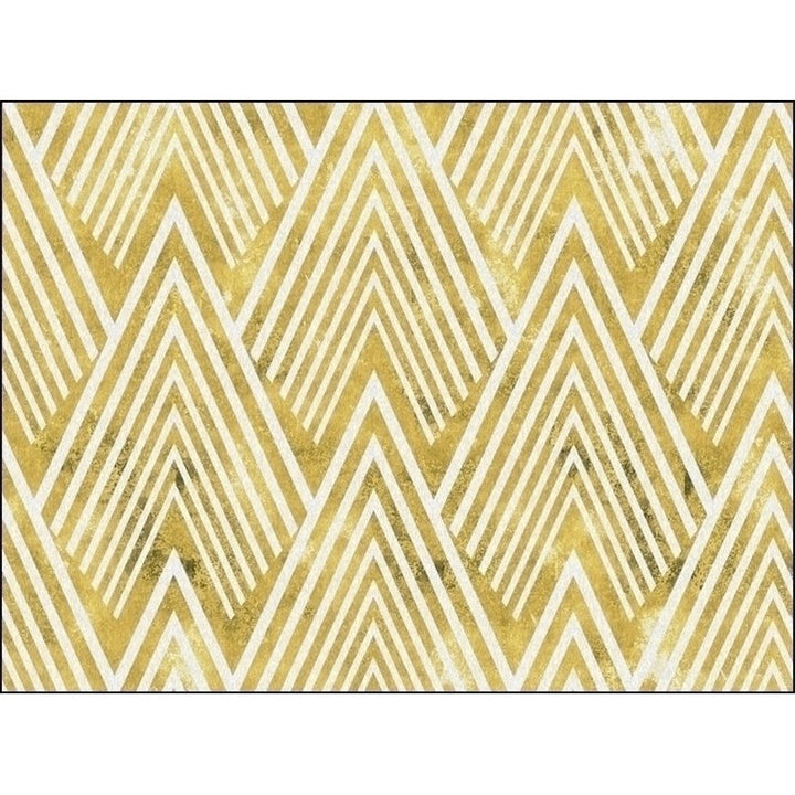 Lisslune | Gold Bedroom Rug Novelty Geometric Mountain Stripe Pattern Area Rug Polyester Pet-Friendly Washable Rug