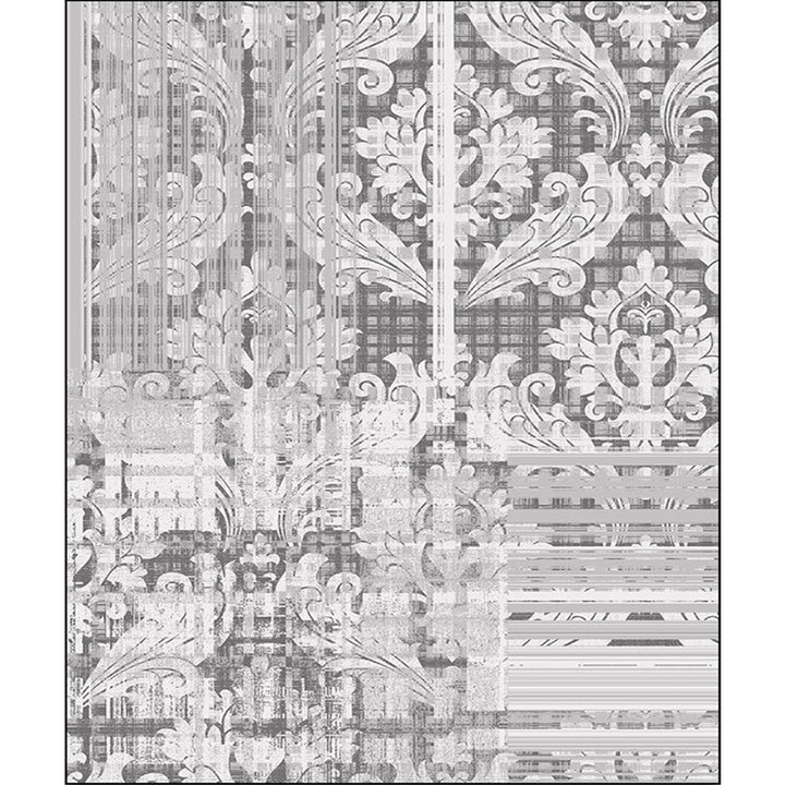 Lisslune | Classic Paisley Pattern Rug Gray Vintage Rug Polyester Washable Non-Slip Back Rug for Bedroom
