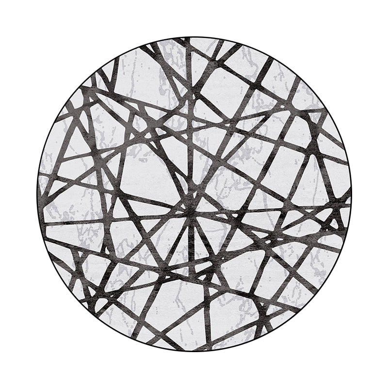 Lisslune | White Novelty Rug Polyester Abstract Rug Machine Washable Non-Slip Back Rug for the Living Room