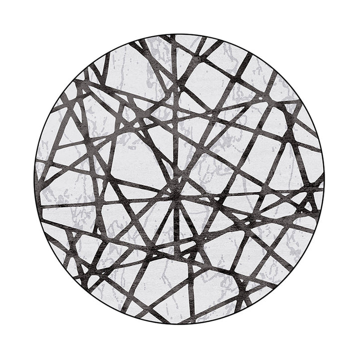Lisslune | White Novelty Rug Polyester Abstract Rug Machine Washable Non-Slip Back Rug for the Living Room