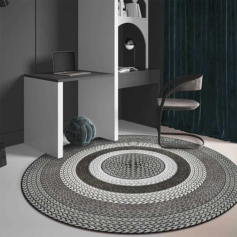 Lisslune | Rustic Concentric Circles Pattern Carpet Yellow and Green Polyester Carpet Machine Washable Non-Slip Carpet for Living Room