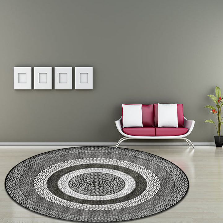 Lisslune | Rustic Concentric Circles Pattern Carpet Yellow and Green Polyester Carpet Machine Washable Non-Slip Carpet for Living Room