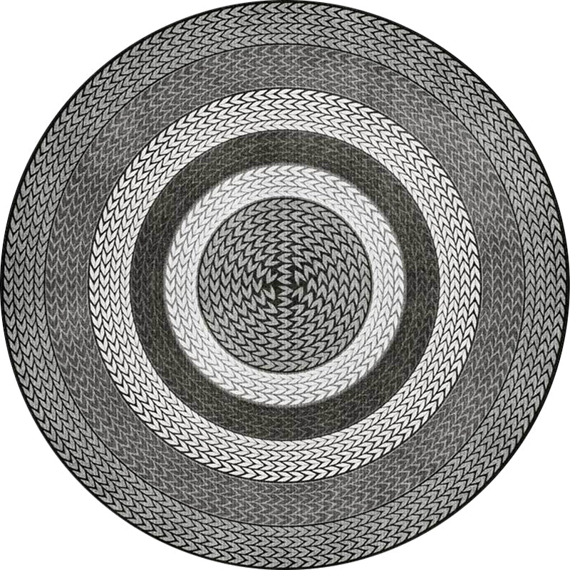 Lisslune | Rustic Concentric Circles Pattern Carpet Yellow and Green Polyester Carpet Machine Washable Non-Slip Carpet for Living Room