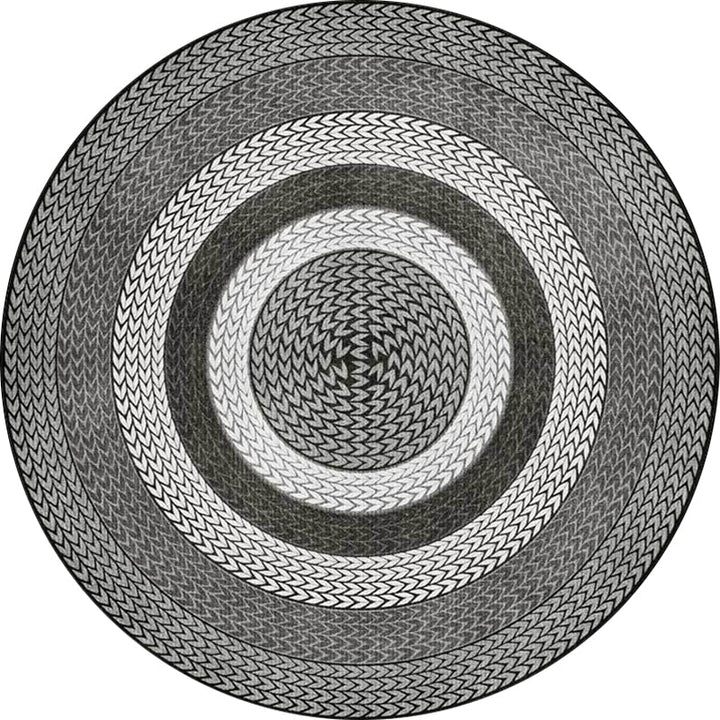 Lisslune | Rustic Concentric Circles Pattern Carpet Yellow and Green Polyester Carpet Machine Washable Non-Slip Carpet for Living Room
