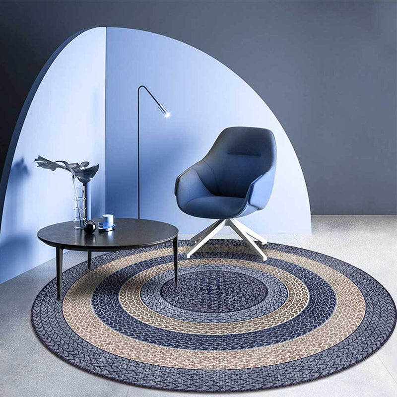 Lisslune | Rustic Concentric Circles Pattern Carpet Yellow and Green Polyester Carpet Machine Washable Non-Slip Carpet for Living Room