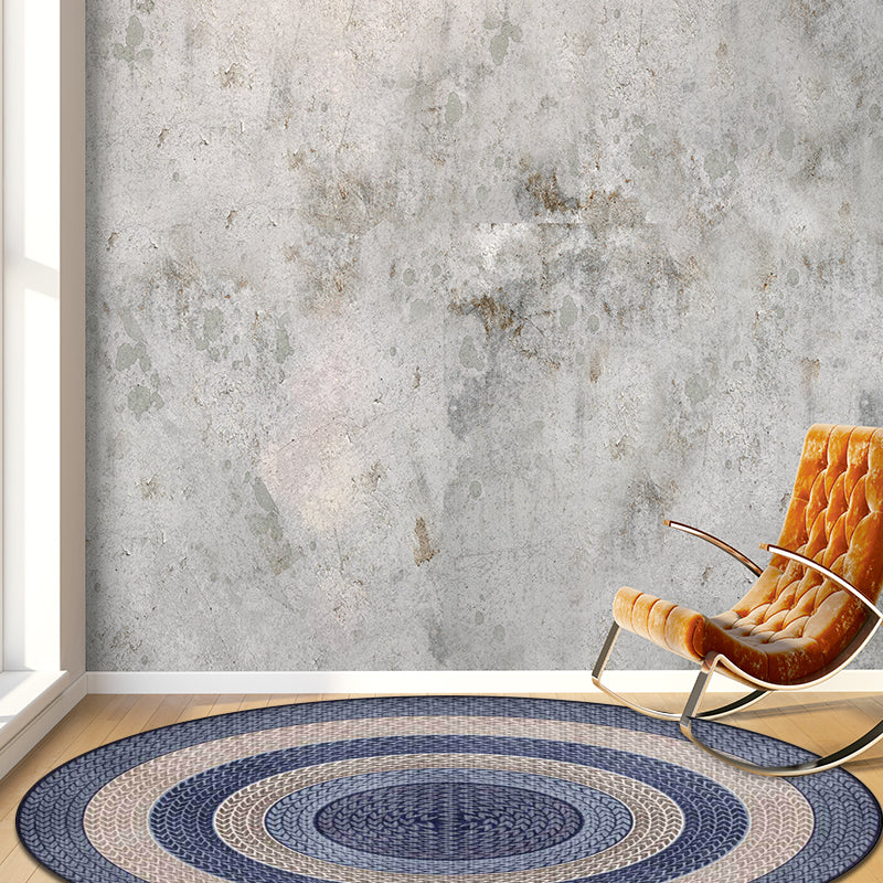 Lisslune | Rustic Concentric Circles Pattern Carpet Yellow and Green Polyester Carpet Machine Washable Non-Slip Carpet for Living Room