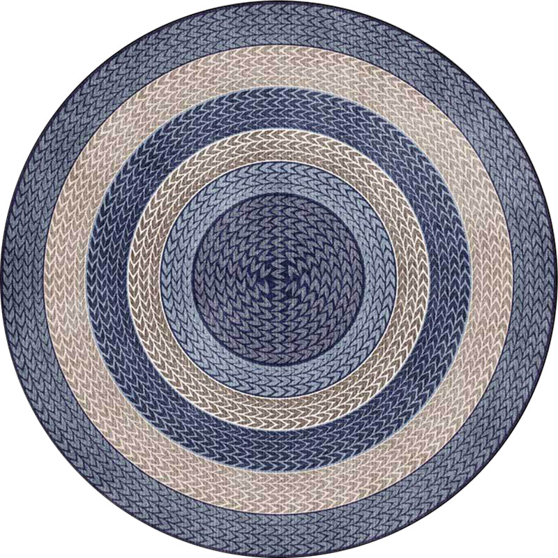 Lisslune | Rustic Concentric Circles Pattern Carpet Yellow and Green Polyester Carpet Machine Washable Non-Slip Carpet for Living Room