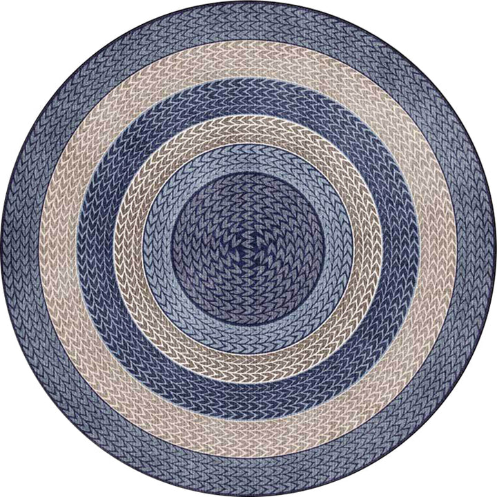 Lisslune | Rustic Concentric Circles Pattern Carpet Yellow and Green Polyester Carpet Machine Washable Non-Slip Carpet for Living Room