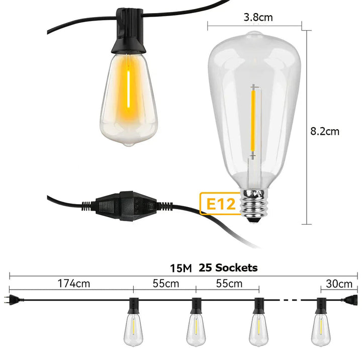 Lisslune | Weatherproof LED string lights