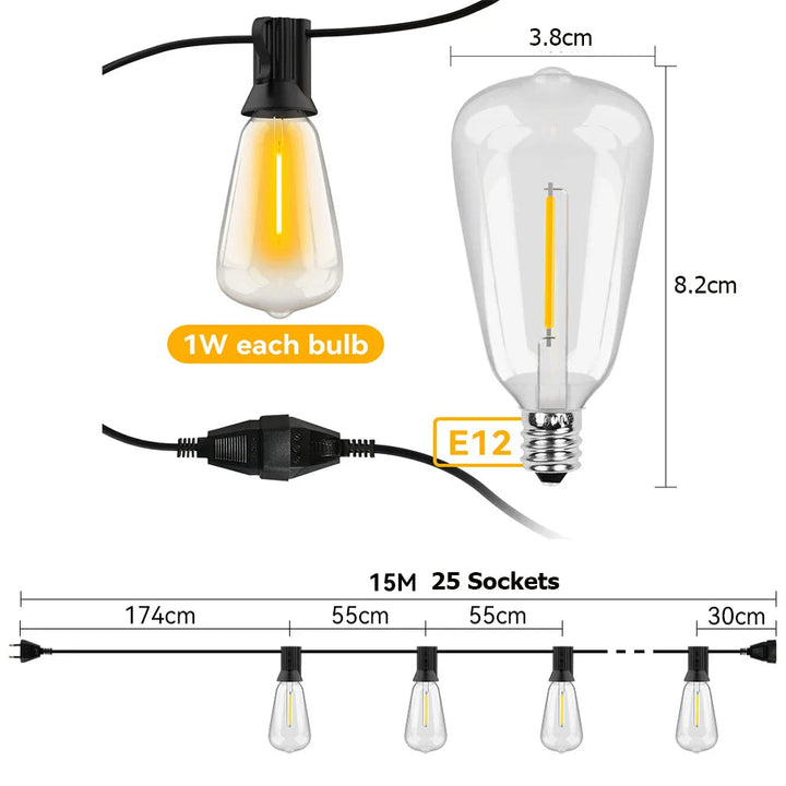 Lisslune | Weatherproof LED String Lights