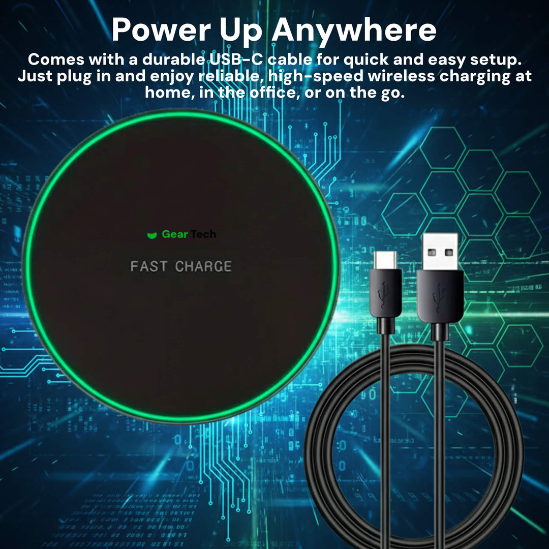 Lisslune | 15W Wireless Charging Pad for iPhone & Android – Fast Wireless Charger Base with Sleek Design for Home & Office | Apple & Samsung Compatible