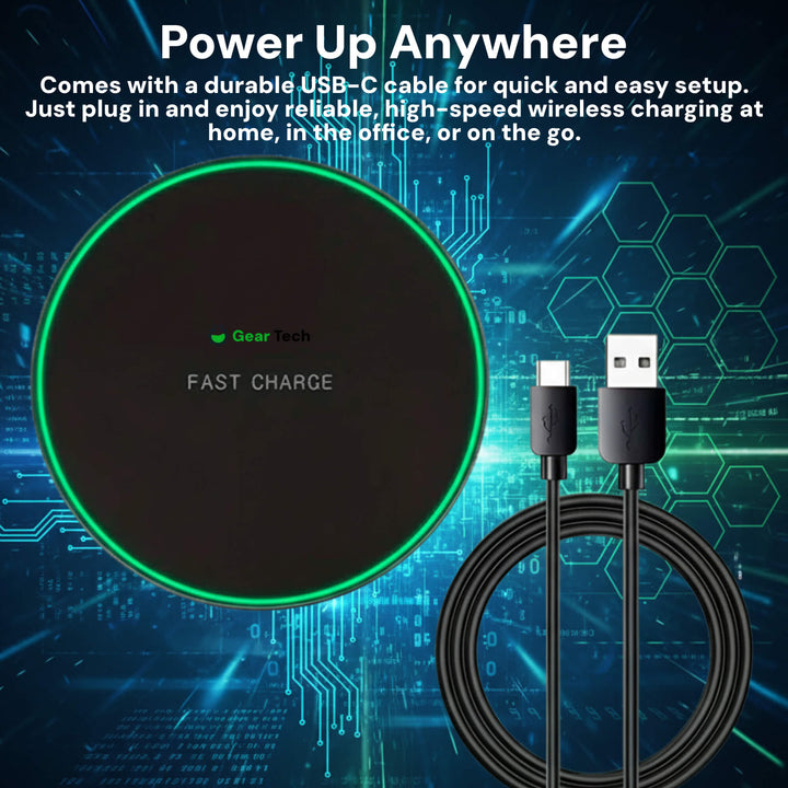 Lisslune | 15W Wireless Charging Pad for iPhone & Android – Fast Wireless Charger Base with Sleek Design for Home & Office | Apple & Samsung Compatible