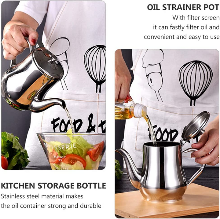 Lisslune | Oil filter jug in stainless steel