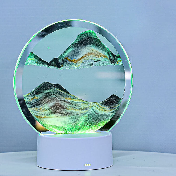 Lisslune | Creative Round Hourglass Quicksand 3D LED Night Light Table Lamp