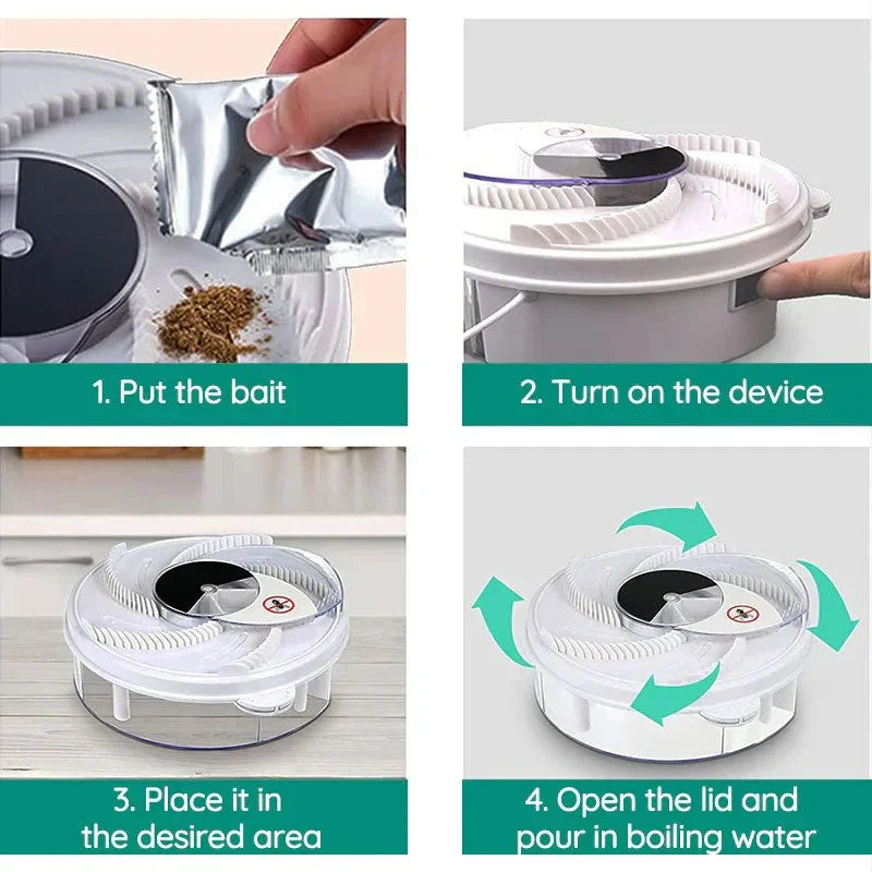 Lisslune | USB Silent Fly Trap | Eco-Friendly, Non-Toxic & Effective for Home and Outdoor Use