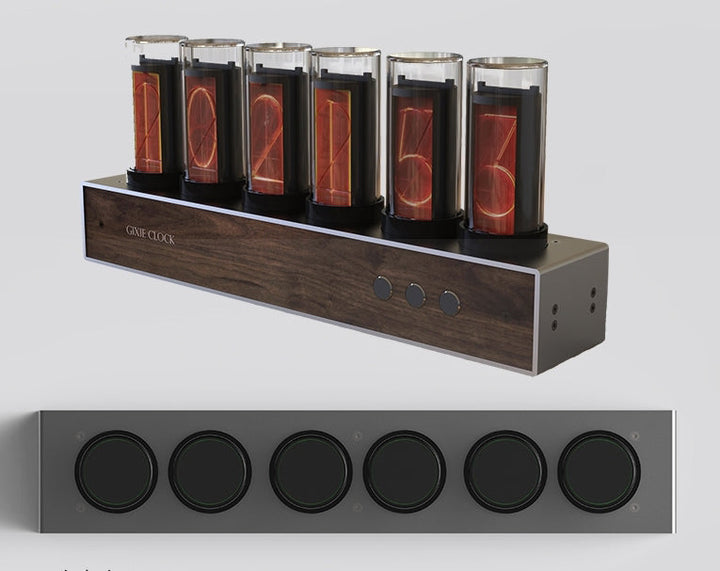 Lisslune | DIY Solid Wood Glow Tube 6-Bit Digital Clock with 7 Modes, Magnetic Design, Adjustable Color and Precise Timing, The Best Handmade Gift for Him or Her