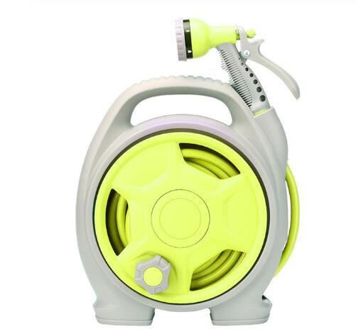 Lisslune | Practical hose reel with spray nozzle – Compact garden hose cart for easy watering