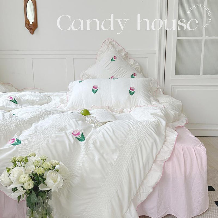 Rynx Coquette Room Tulip Ruffle Bedding Set