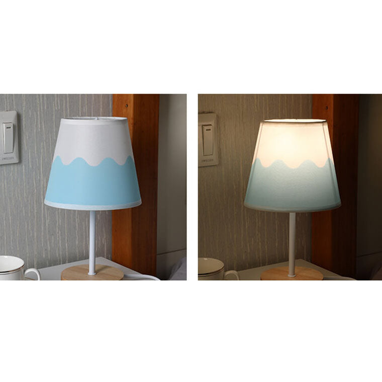 Lisslune | Nordic Vintage Fabric Cone Solid Wood LED Table Lamp