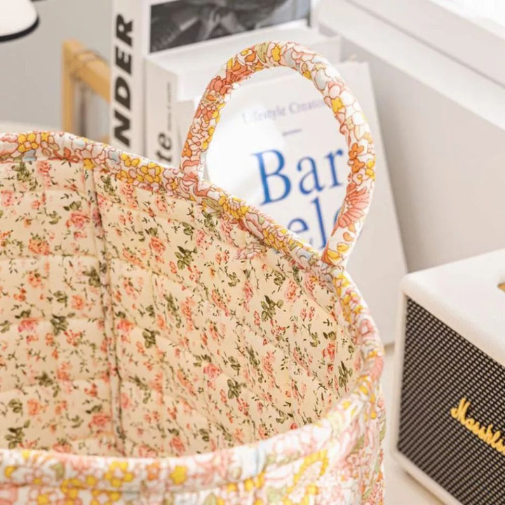 Lisslune | Floral Canvas Storage Basket for Home Organization