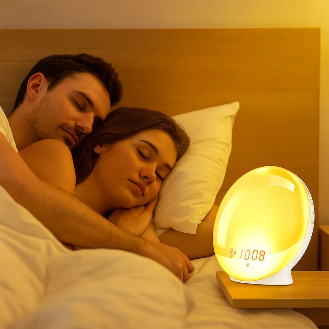 Lisslune | Sunrise Alarm Clock | Natural Wake-Up Light with Ambient Lighting for Heavy Sleepers & Dark Mornings
