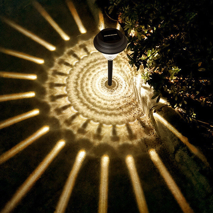 Lisslune | Solar waterproof circular divergent light shadow design LED outdoor garden decorative light