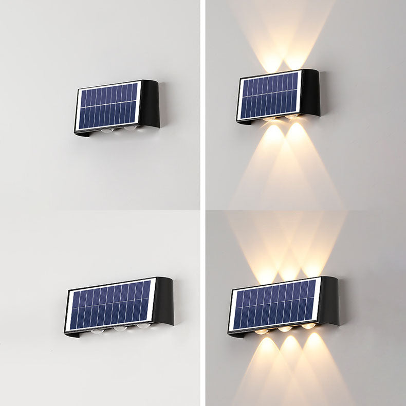 Lisslune | Modern Simplicity Solar Waterproof Rectangular ABS PMMA LED Wall Light Lamp For Outdoor Patio