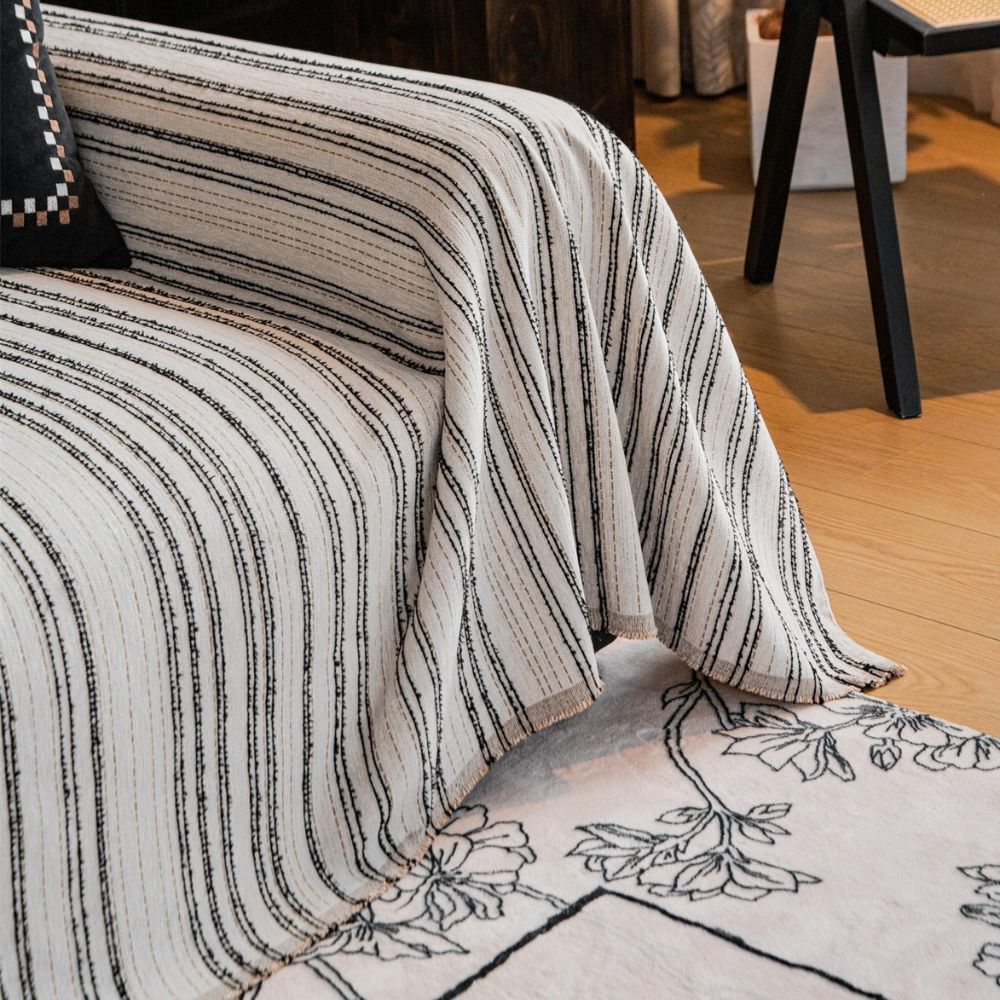 Lisslune | Regal Stripes Chenille Sofa Cover