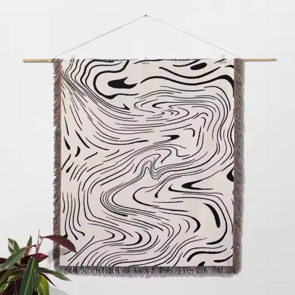 Lisslune | Marble Woven Throw Blanket