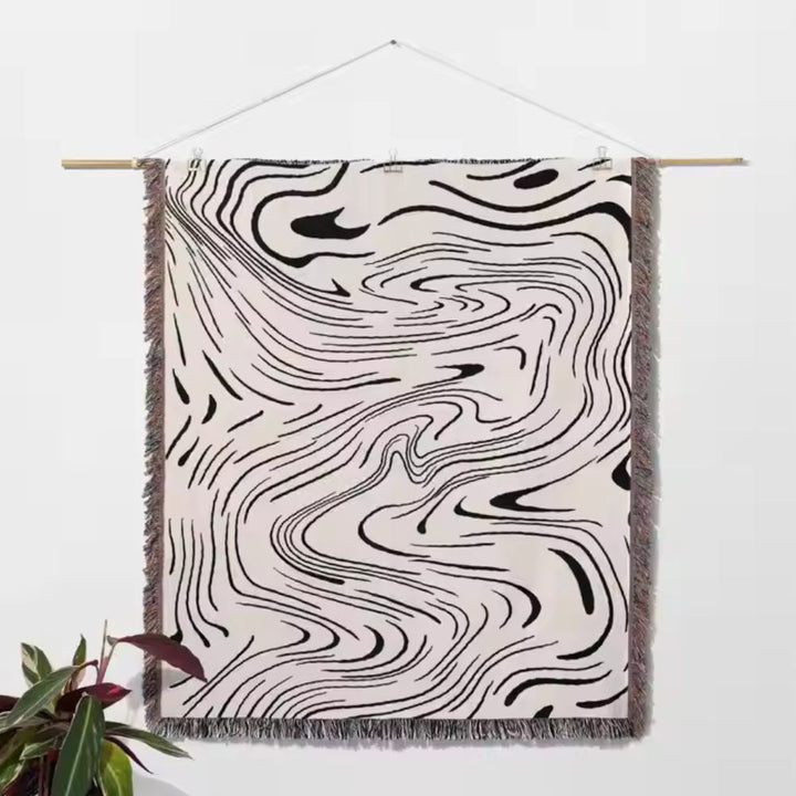 Lisslune | Marble Woven Throw Blanket