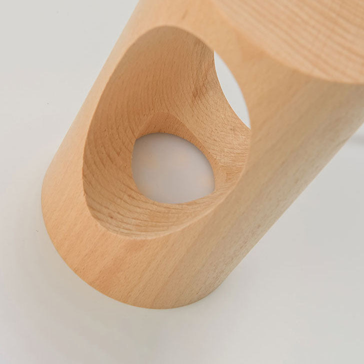 Lisslune | Japanese solid wood rectangular column LED night lamp USB table lamp