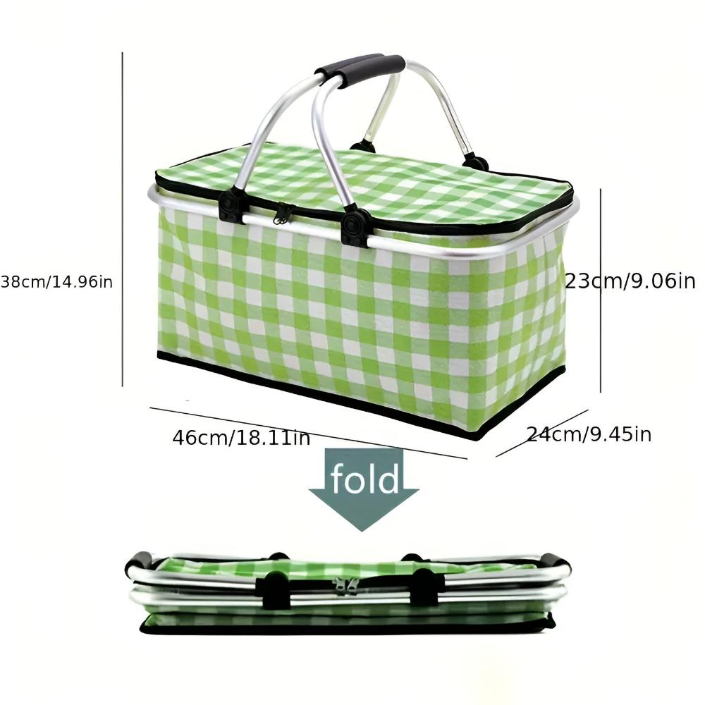 Lisslune | Foldable Checkered Picnic Basket