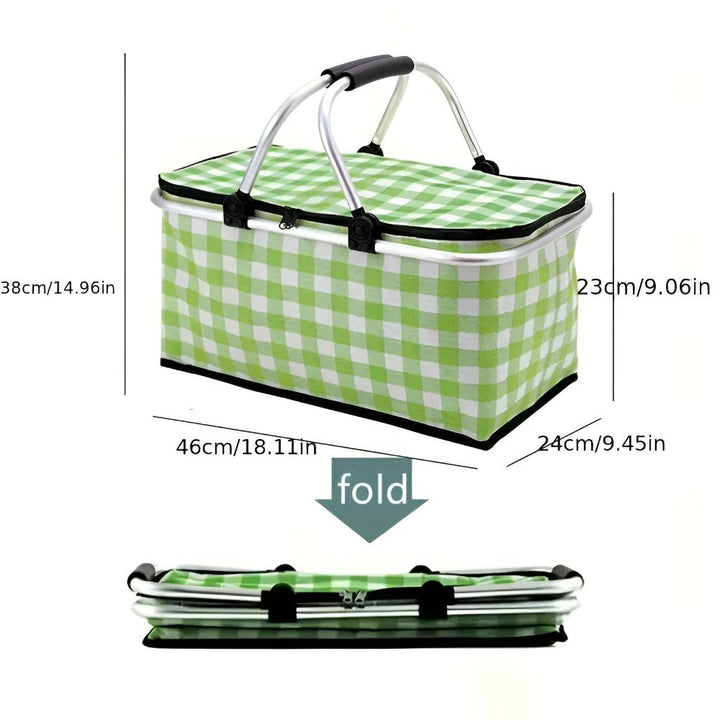 Lisslune | Foldable Checkered Picnic Basket