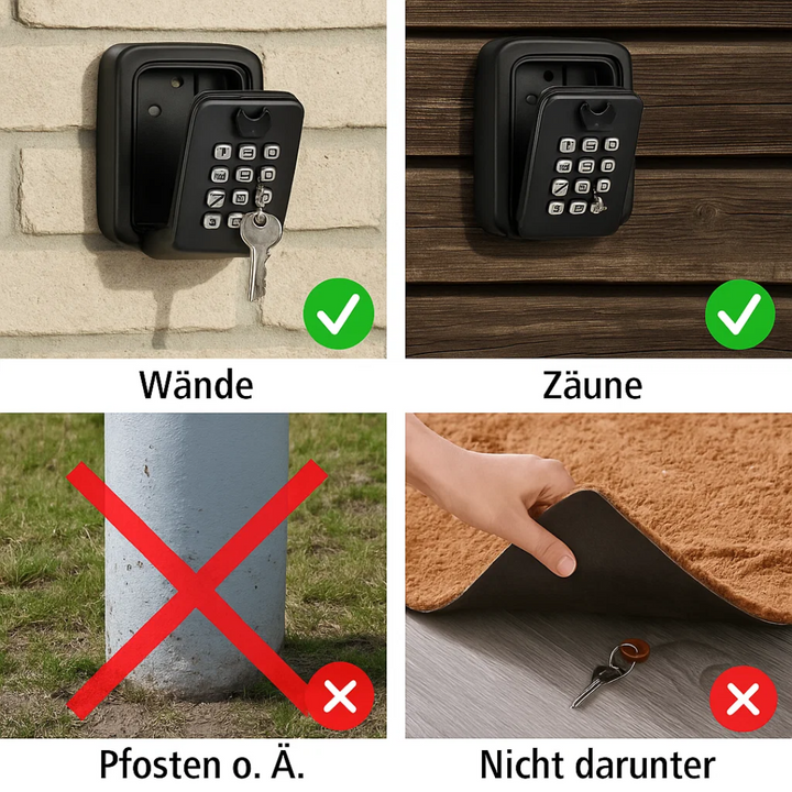 Lisslune | KeyGuard Outdoor Safe – Weatherproof Wall-Mounted Key Box