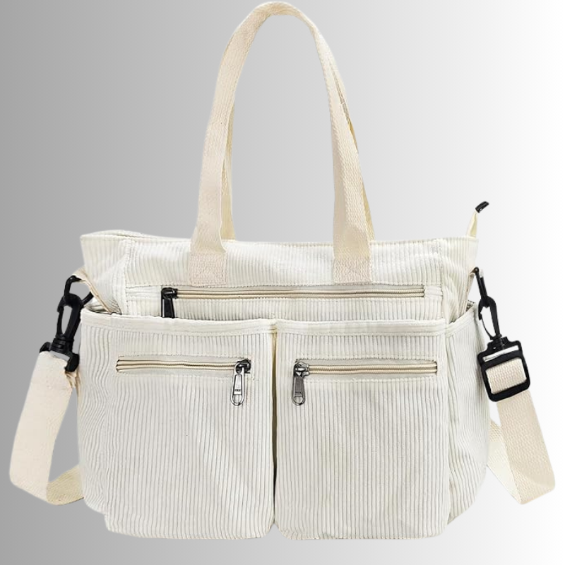 Lisslune | Urban Cord Tote Stylish Corduroy Shoulder Bag – Spacious, Lightweight & Functional Everyday Tote