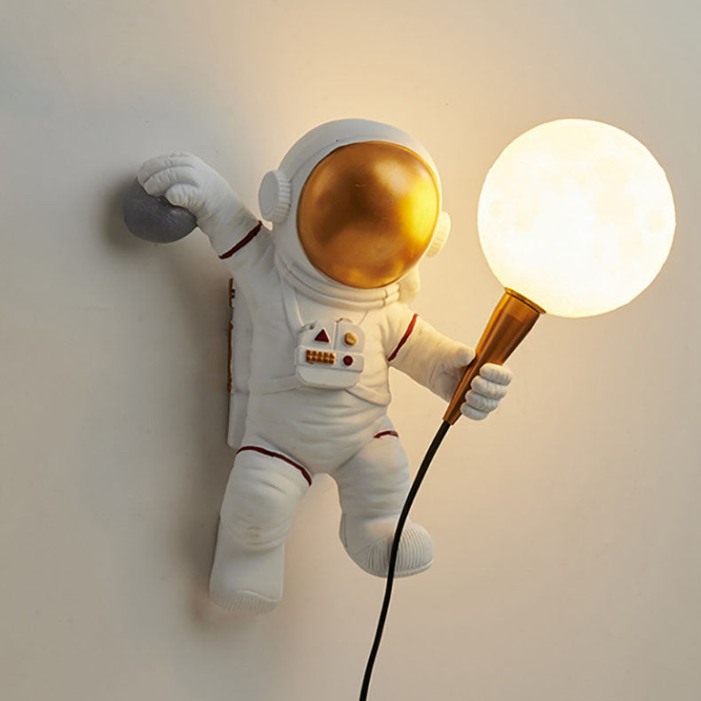 Lisslune | CosmoBuddy Astronaut Wall Lamp | Creative Design | Resin & ABS | LED Bedroom Light