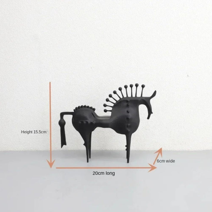 Lisslune | Black Stallion Metal Sculpture
