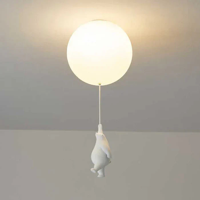 Lisslune | CloudBear Kids Ceiling Light – Bear & Balloon LED Pendant Lamp for Nursery and Bedroom Decor