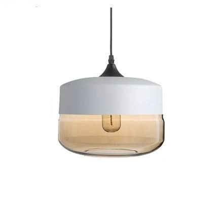Lisslune | Hand-Blown Glass & Wood Pendant Light Adjustable