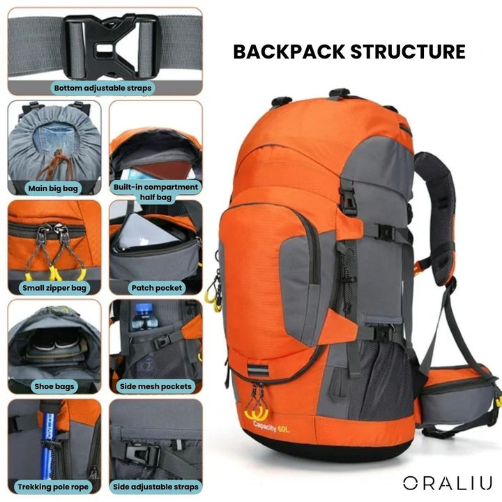 Lisslune | 60L Waterproof Backpack – Ultimate Outdoor Backpack for All Adventures