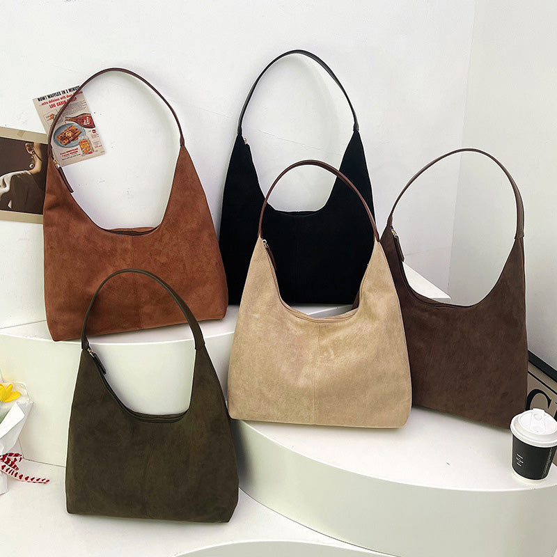 Lisslune | Suede messenger bag with large capacity