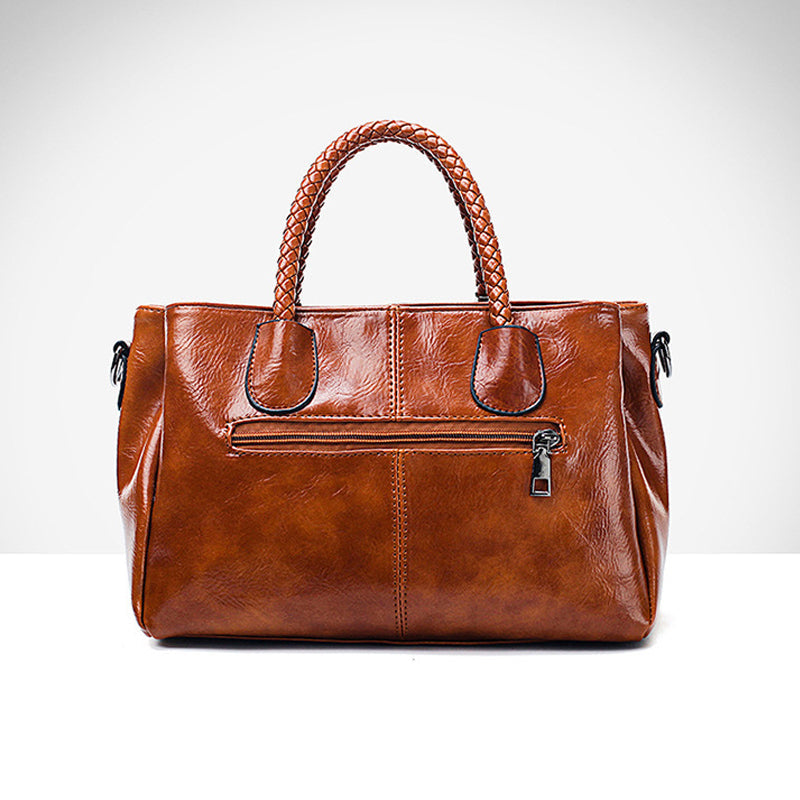 Lisslune | New handbags made of oil wax leather Boston, large tote bag made of soft leather
