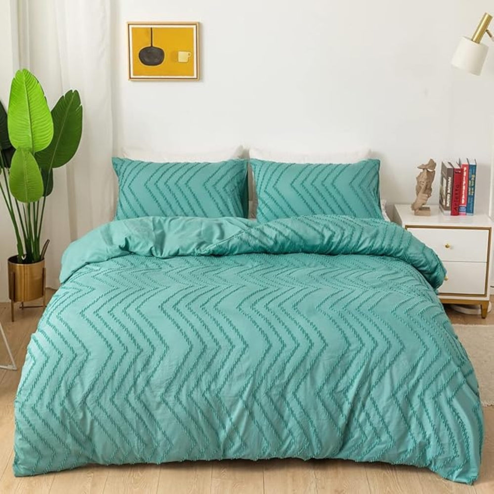 Lisslune | Chevron Plush Quilt Cover | 3pcs Set