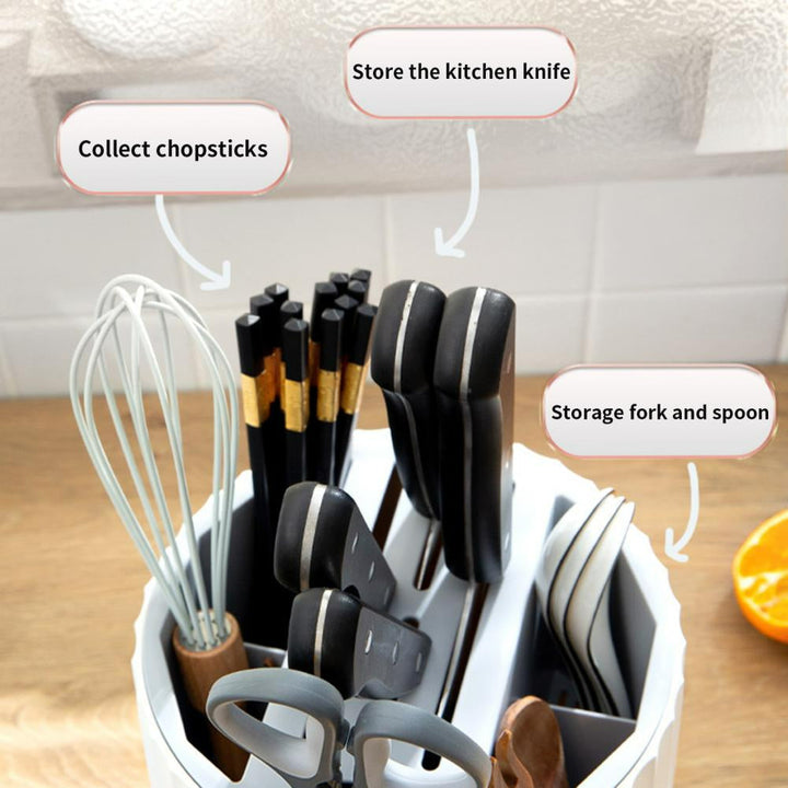 Lisslune | Easy Storage Cylinder Kitchen Silverware Holder
