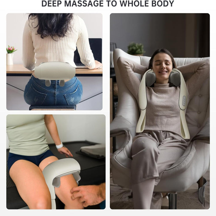 Lisslune | Heated Massage Chair with Back & Neck Cushion – Shiatsu Massage for Total Comfort