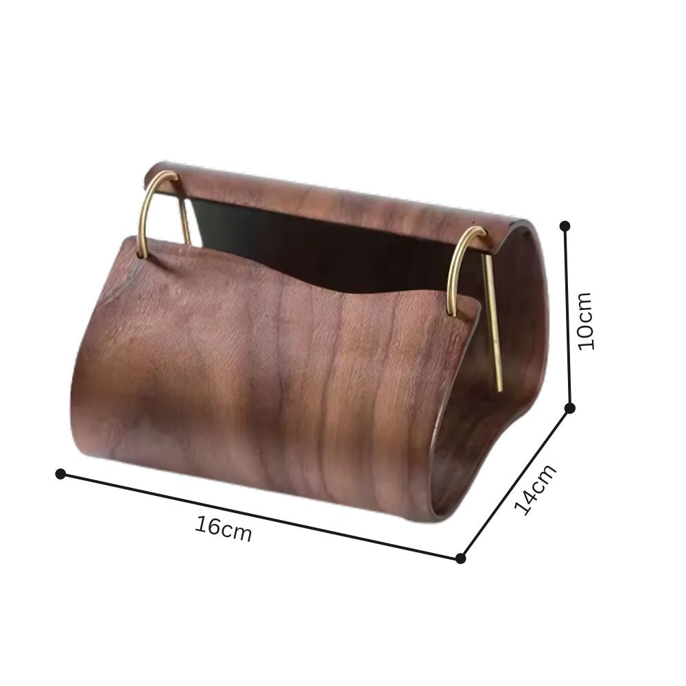 Lisslune | Wooden Brass Tissue Holder