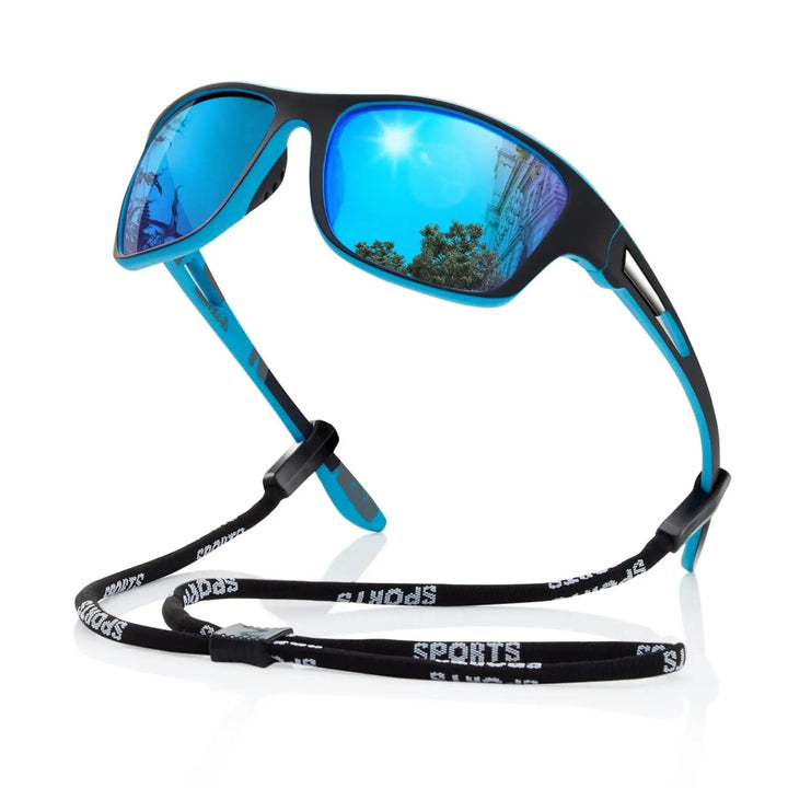 Lisslune | Mens Polarised Sports Sunglasses UK – UV400 Wrap Around Sunglasses for Cycling, Running & Outdoor Activities | Lightweight & Glare Protection